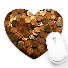 Us Coins Heart Mousepads by trendistuff