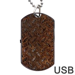 Rusty Metal Pattern Dog Tag Usb Flash (two Sides)  by trendistuff