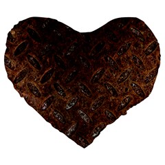 Rusty Metal Pattern Large 19  Premium Heart Shape Cushions by trendistuff