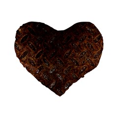 Rusty Metal Pattern Standard 16  Premium Flano Heart Shape Cushions by trendistuff