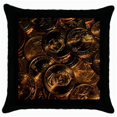 Gold Coins 2 Throw Pillow Cases (black) by trendistuff