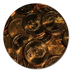 Gold Coins 2 Magnet 5  (round) by trendistuff