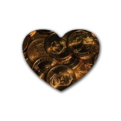 Gold Coins 2 Heart Coaster (4 Pack)  by trendistuff