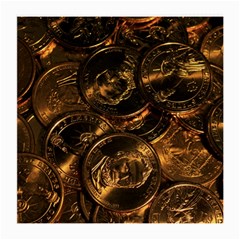 Gold Coins 2 Medium Glasses Cloth by trendistuff