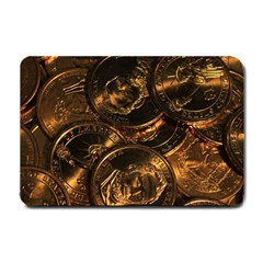 Gold Coins 2 Small Doormat  by trendistuff