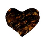 GOLD COINS 2 Standard 16  Premium Heart Shape Cushions Back