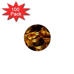 Gold Coins 1 1  Mini Buttons (100 Pack) 