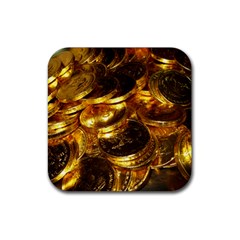 Gold Coins 1 Rubber Coaster (square)  by trendistuff