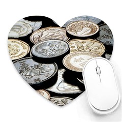 Foreign Coins Heart Mousepads by trendistuff