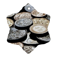 Foreign Coins Ornament (snowflake)  by trendistuff