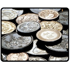 Foreign Coins Double Sided Fleece Blanket (medium)  by trendistuff