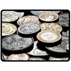 Foreign Coins Double Sided Fleece Blanket (large)  by trendistuff