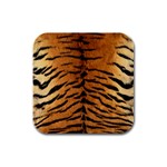 TIGER FUR Rubber Square Coaster (4 pack) 