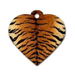 Tiger Fur Dog Tag Heart (one Side) by trendistuff