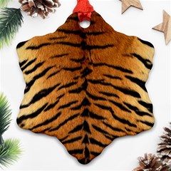 Tiger Fur Ornament (snowflake)  by trendistuff