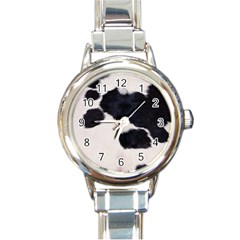 Spotted Cow Hide Round Italian Charm Watches by trendistuff