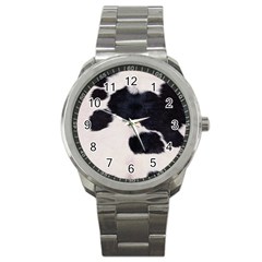 Spotted Cow Hide Sport Metal Watches by trendistuff