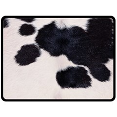 Spotted Cow Hide Fleece Blanket (large)  by trendistuff