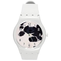 Spotted Cow Hide Round Plastic Sport Watch (m) by trendistuff