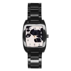 Spotted Cow Hide Stainless Steel Barrel Watch by trendistuff