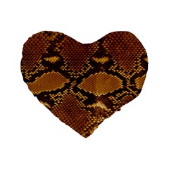 Snake Skin Standard 16  Premium Flano Heart Shape Cushions by trendistuff