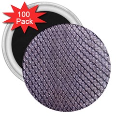 Silver Snake Skin 3  Magnets (100 Pack) by trendistuff