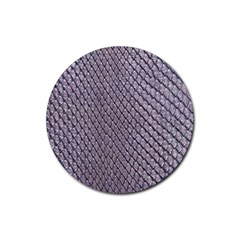 Silver Snake Skin Rubber Coaster (round)  by trendistuff