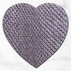 Silver Snake Skin Jigsaw Puzzle (heart) by trendistuff