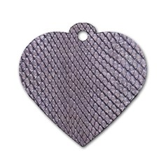 Silver Snake Skin Dog Tag Heart (one Side) by trendistuff