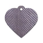 SILVER SNAKE SKIN Dog Tag Heart (One Side) Front