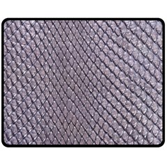 Silver Snake Skin Double Sided Fleece Blanket (medium)  by trendistuff