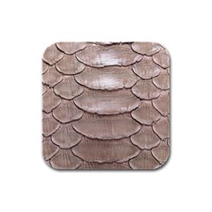 Scaly Leather Rubber Square Coaster (4 Pack)  by trendistuff