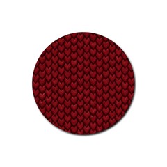 Red Reptile Skin Rubber Coaster (round)  by trendistuff