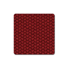 Red Reptile Skin Square Magnet by trendistuff