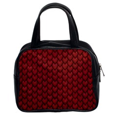 Red Reptile Skin Classic Handbags (2 Sides) by trendistuff