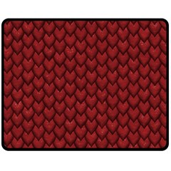 Red Reptile Skin Fleece Blanket (medium)  by trendistuff