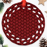 RED REPTILE SKIN Round Filigree Ornament (2Side) Front