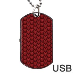 Red Reptile Skin Dog Tag Usb Flash (two Sides)  by trendistuff