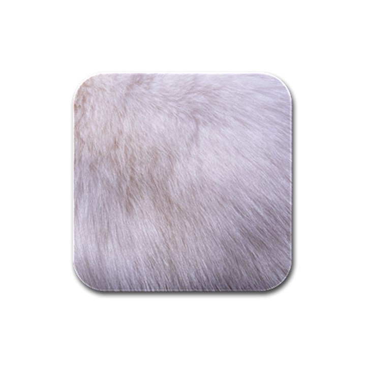 RABBIT FUR Rubber Square Coaster (4 pack) 