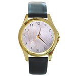 RABBIT FUR Round Gold Metal Watches