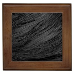 Long Haired Black Cat Fur Framed Tiles by trendistuff