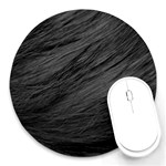 LONG HAIRED BLACK CAT FUR Round Mousepads