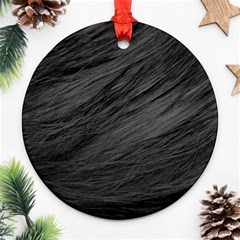 Long Haired Black Cat Fur Ornament (round)  by trendistuff