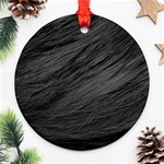 LONG HAIRED BLACK CAT FUR Ornament (Round) 