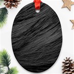 LONG HAIRED BLACK CAT FUR Ornament (Oval) 