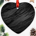 LONG HAIRED BLACK CAT FUR Ornament (Heart) 