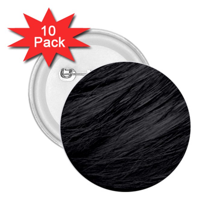 LONG HAIRED BLACK CAT FUR 2.25  Buttons (10 pack) 