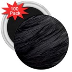 LONG HAIRED BLACK CAT FUR 3  Magnets (100 pack)