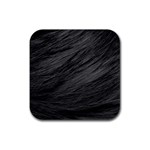 LONG HAIRED BLACK CAT FUR Rubber Coaster (Square) 