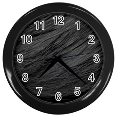 Long Haired Black Cat Fur Wall Clocks (black) by trendistuff